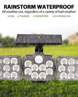 Solar Outdoor Lights 138 LED 3-Head Adjustable 360°Rotating Wide-Angle