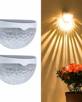 2 PCS Solar Semicircle Walls Light Outdoor Waterproof Sensor Wall Lamp