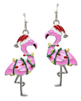 Christmas Flamingo Earrings – Tangled Lights