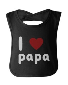 I Love Papa Cute baby Bibs Funny Infant Snap On