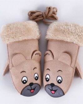 Faux Suede Bear Mittens