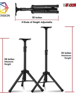 5Core Speaker Stand Tripod Tall Adjustable 36 Inch DJ Pole Mount