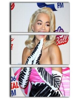 Rita Ora wearing gloves 3 Split Panel Canvas Print