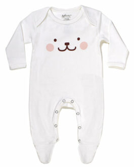 Happy Bear – Footed Onesie – 100% Organic