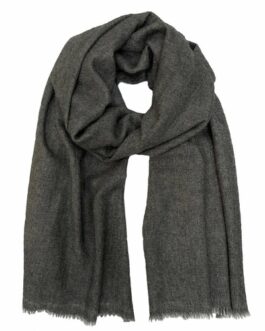 Charcoal Handloom  Cashmere Scarf