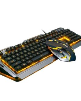 Ninja Dragons Tungsten Gold Metal Frame Gaming Keyboard and Mouse Set