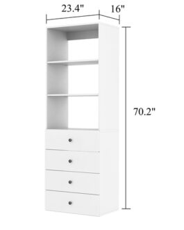 A1 Wooden Closet System Modular 4 Shelves Wall Mount